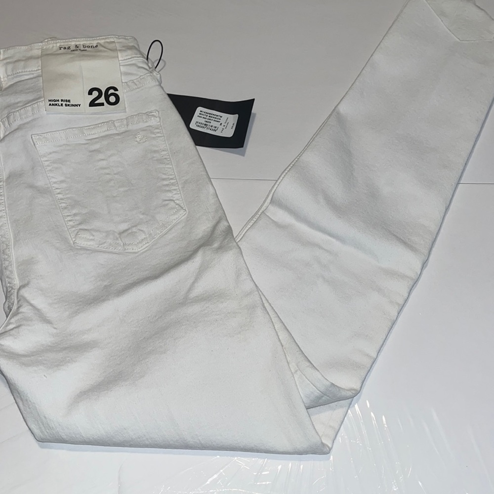 Rag & Bone White Manson High Rise Ankle Skinny Jean - Size  26” - Picture 6 of 13